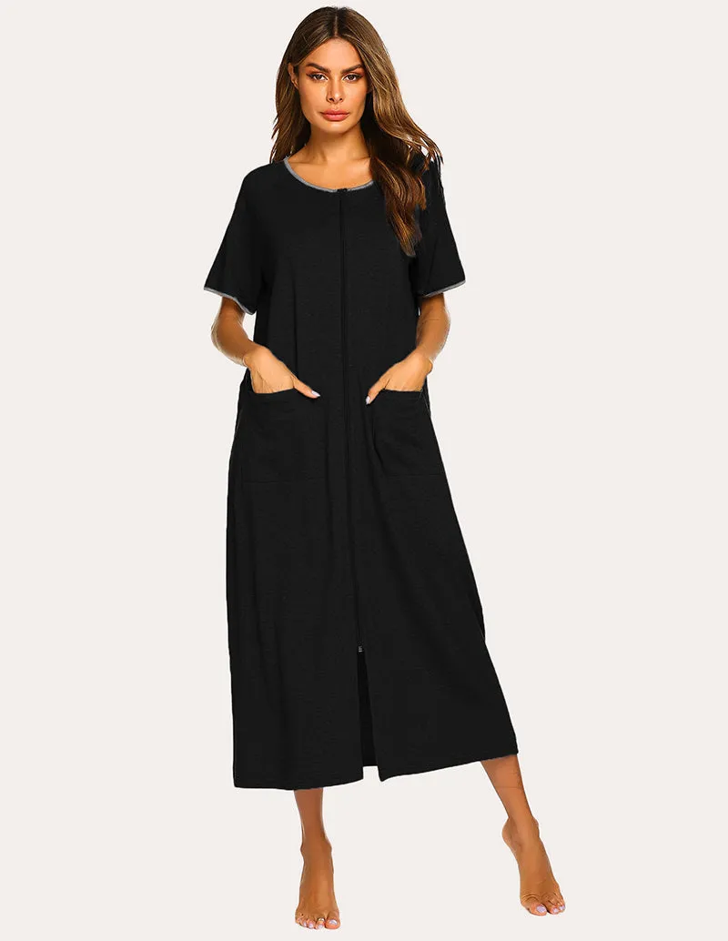 Ekouaer Short Sleeve Full Length Loungewear with Pockets (US Only) sold by Ekouaer product image thumbnail 3