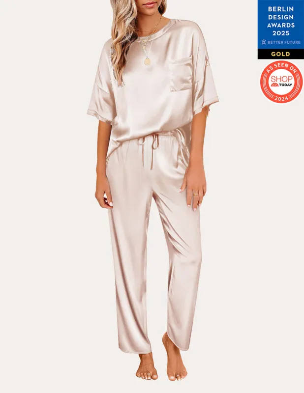 Ekouaer Women's Satin Silky Pajama Set (US Only) sold by Ekouaer