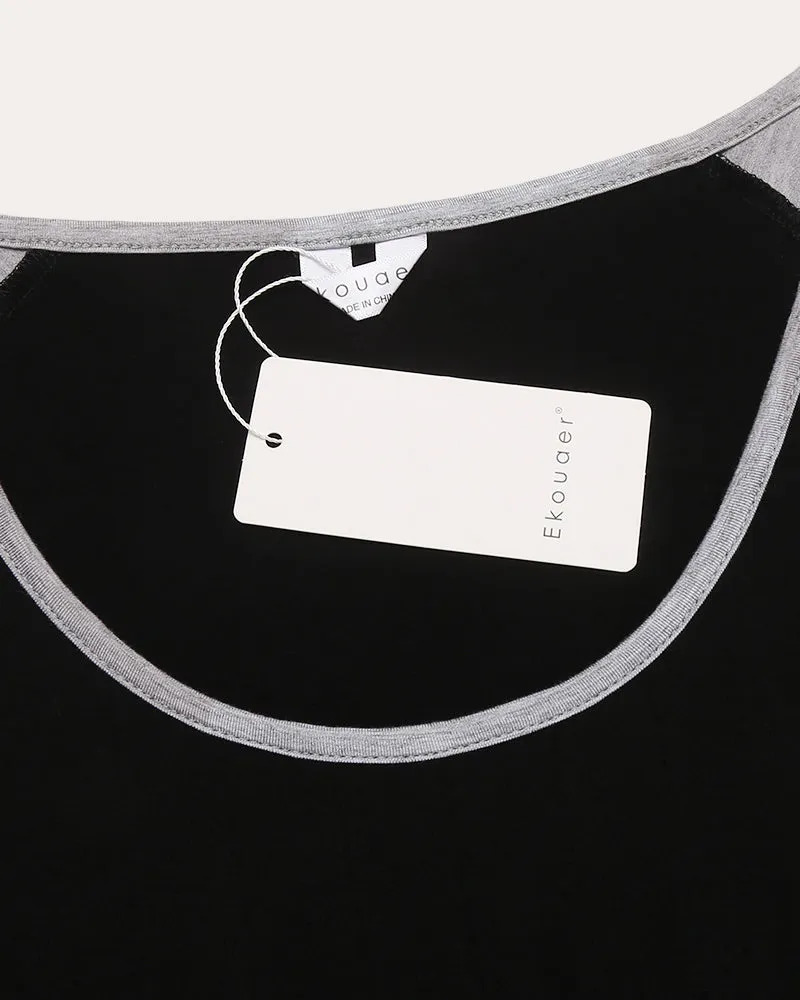 Ekouear Casual O Neck Short Sleeve Loose Comfort Nightdress (US Only) sold by Ekouaer product image thumbnail 5