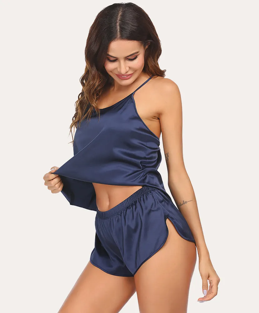 Teddy Teddy Satin Sleeveless Camis Top Shorts Set (US Only) sold by Ekouaer product image thumbnail 5