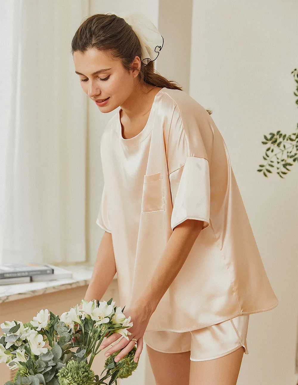 Ekouaer Satin 2 Piece Pajama Set (US Only) sold by Ekouaer product image thumbnail 5
