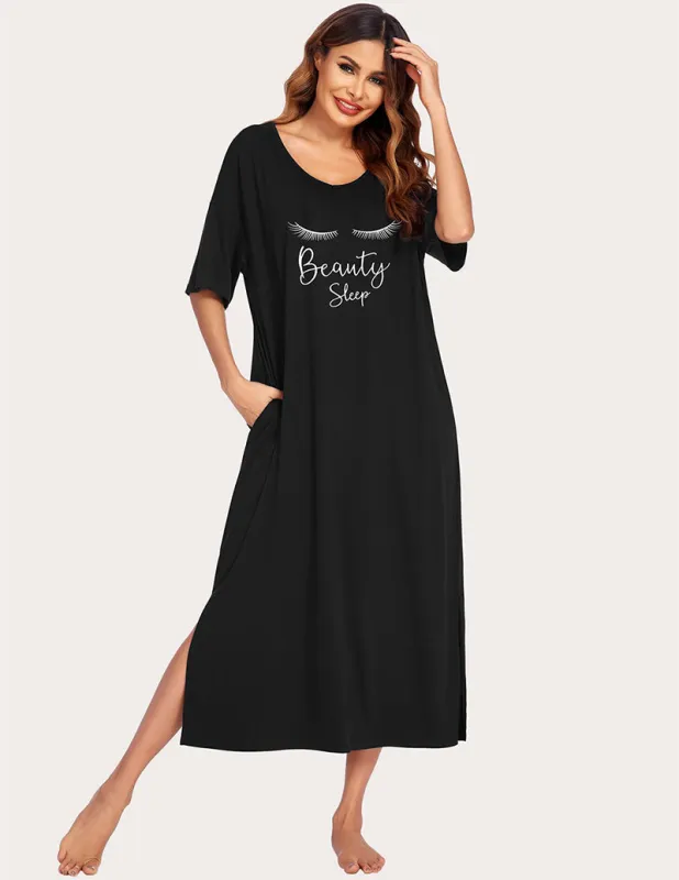 Ekouaer Side Split House Dress (US Only) made by Ekouaer