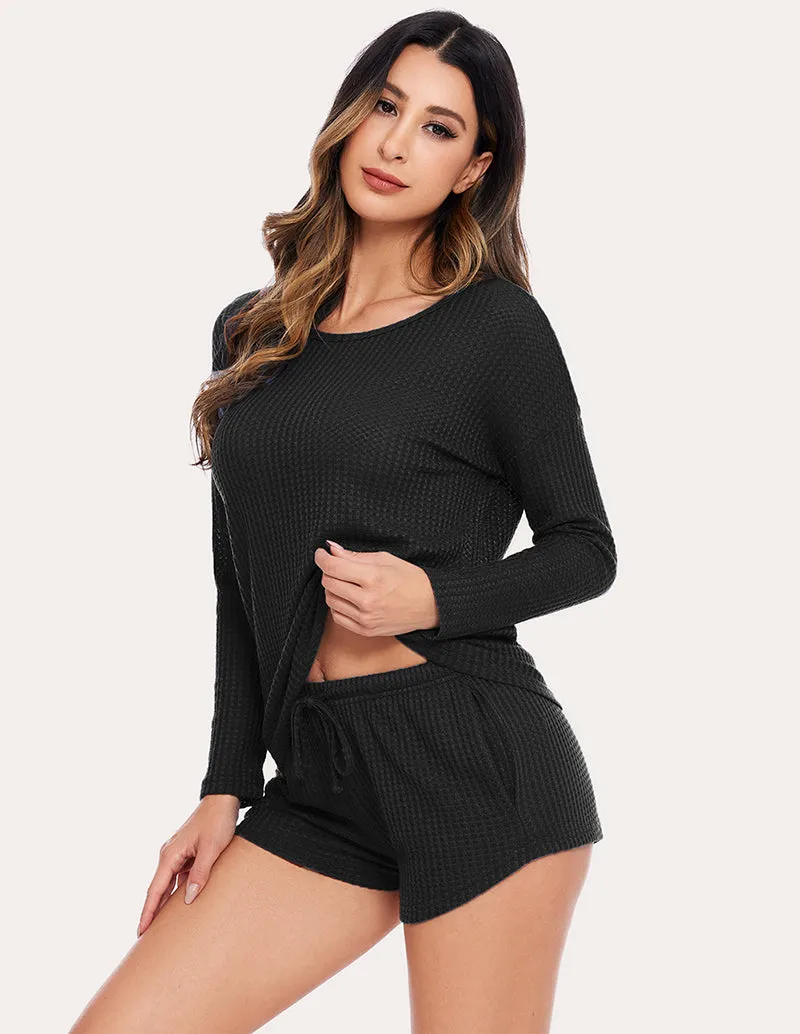 Ekouaer Waffle Knit Pajamas Set (US Only) sold by Ekouaer product image thumbnail 5