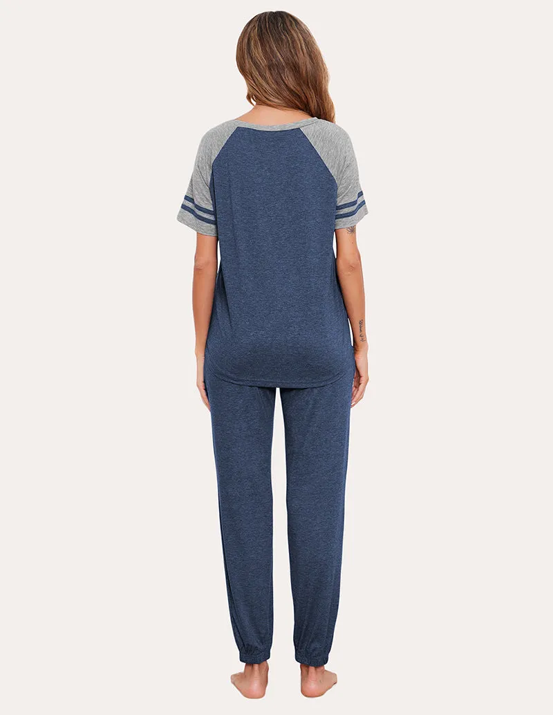 Ekouaer Striped Patchwork Pajamas Set (US Only) sold by Ekouaer product image thumbnail 2