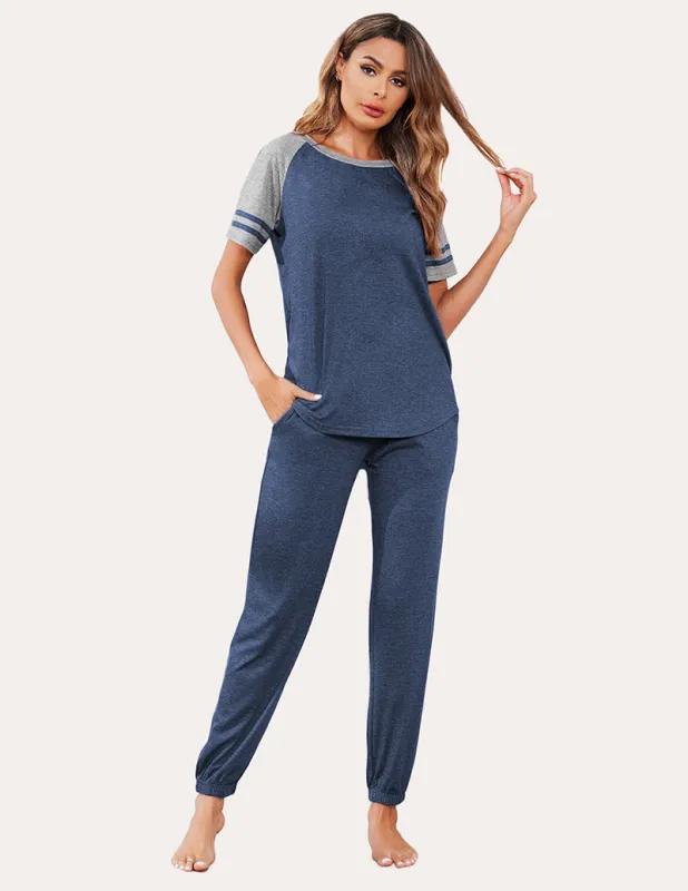 Ekouaer Striped Patchwork Pajamas Set (US Only) sold by Ekouaer