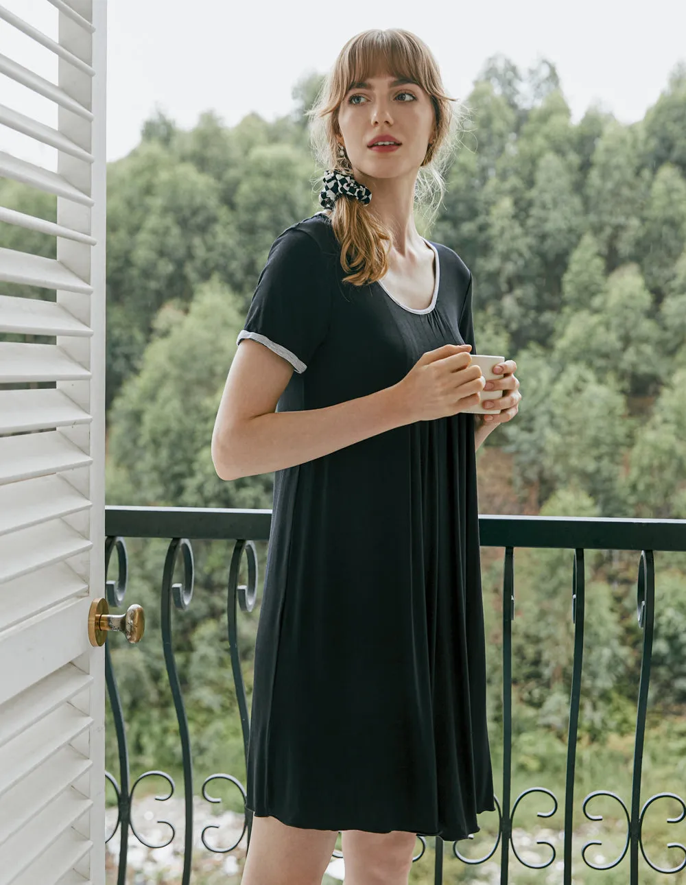 Ekouaer Pleated Nightdress (US Only) sold by Ekouaer product image thumbnail 3