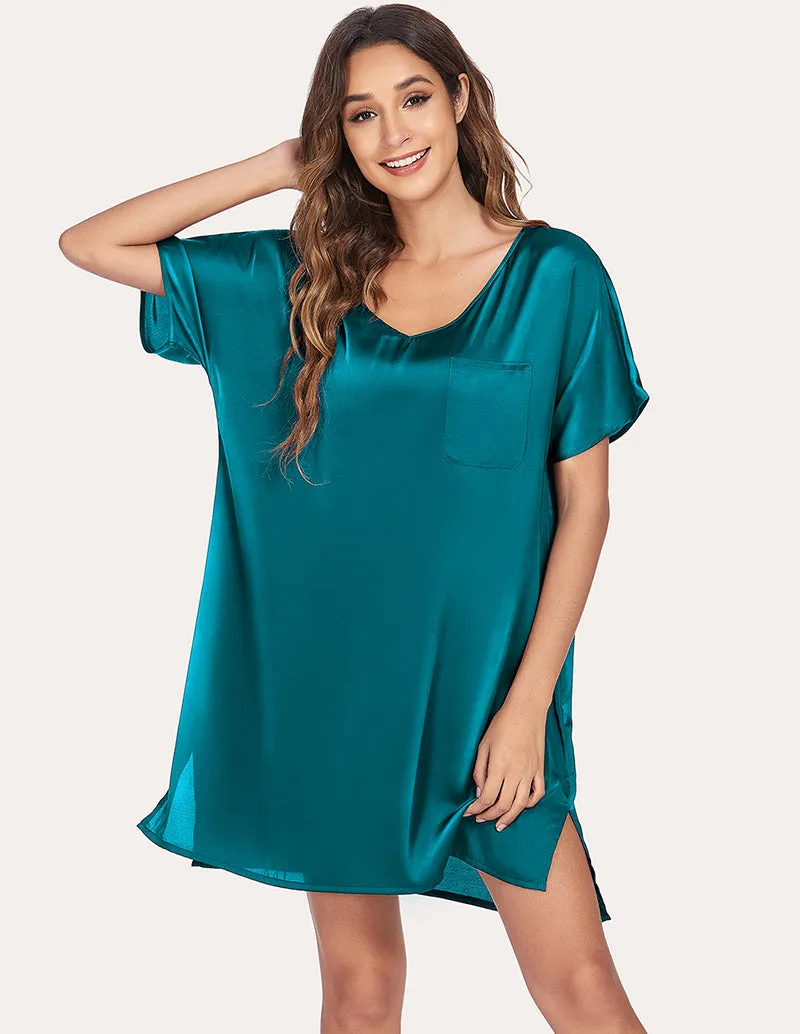 Ekouaer Satin Sleepwear Dress (US Only) sold by Ekouaer product image thumbnail 3