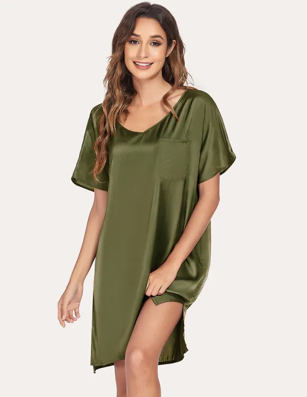 Ekouaer Satin Sleepwear Dress (US Only) sold by Ekouaer