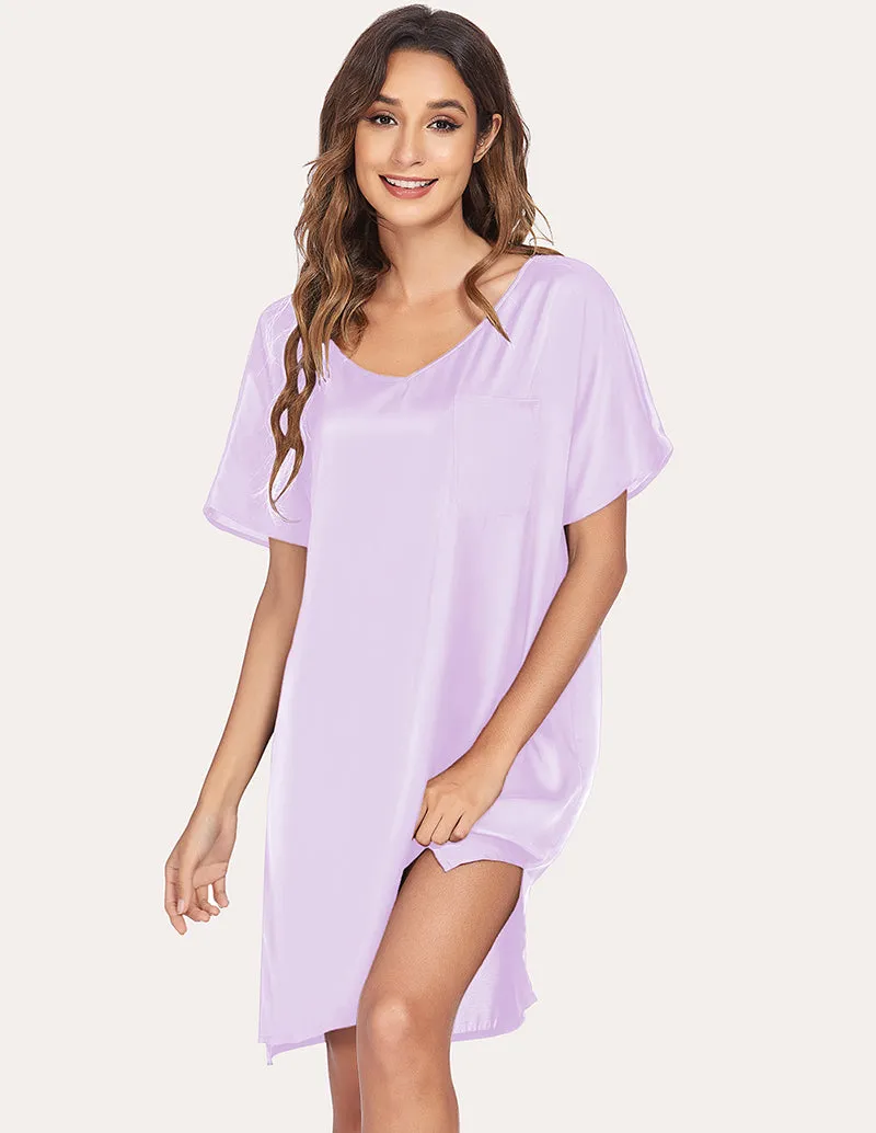 Ekouaer Satin Sleepwear Dress (US Only) sold by Ekouaer product image thumbnail 3