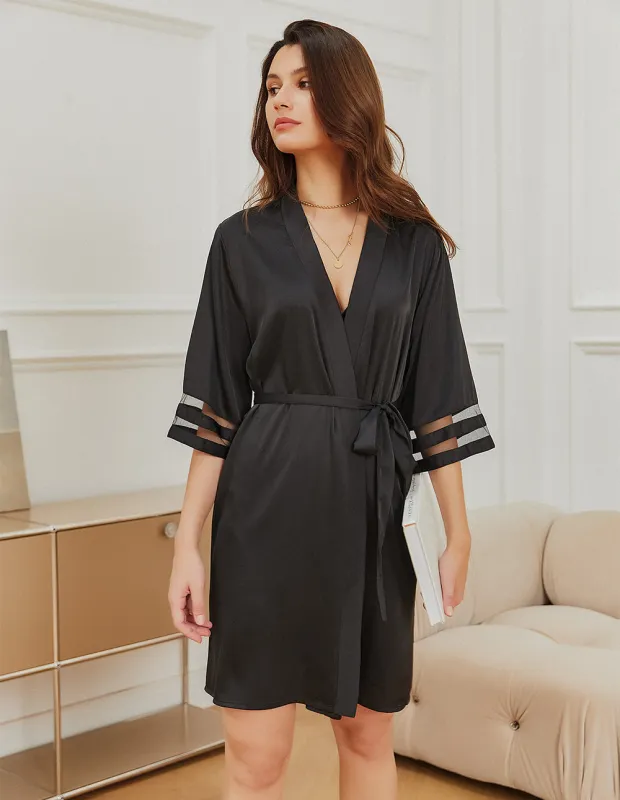 Ekouaer 3/4 Bell Sleeve Satin Robe (US Only) sold by Ekouaer