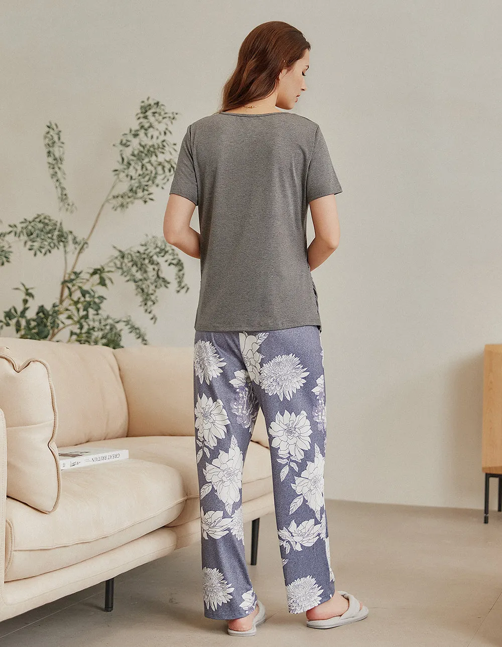 Ekouaer Maternity Nursing Pajamas Set (US Only) sold by Ekouaer product image thumbnail 2