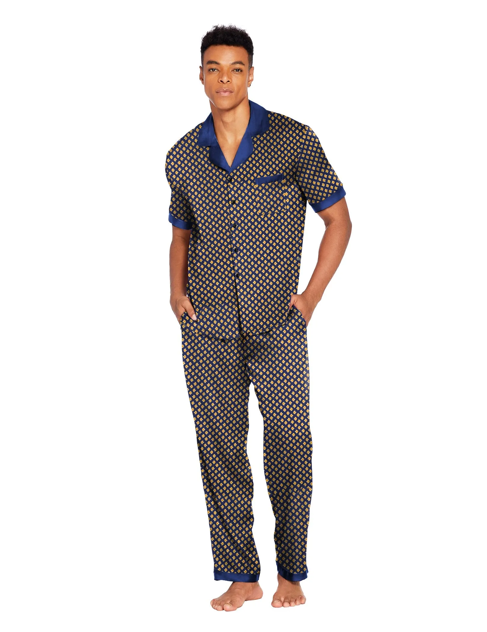 Ekouaer Men Classic Satin Pajamas Set (US Only) sold by Ekouaer product image thumbnail 3