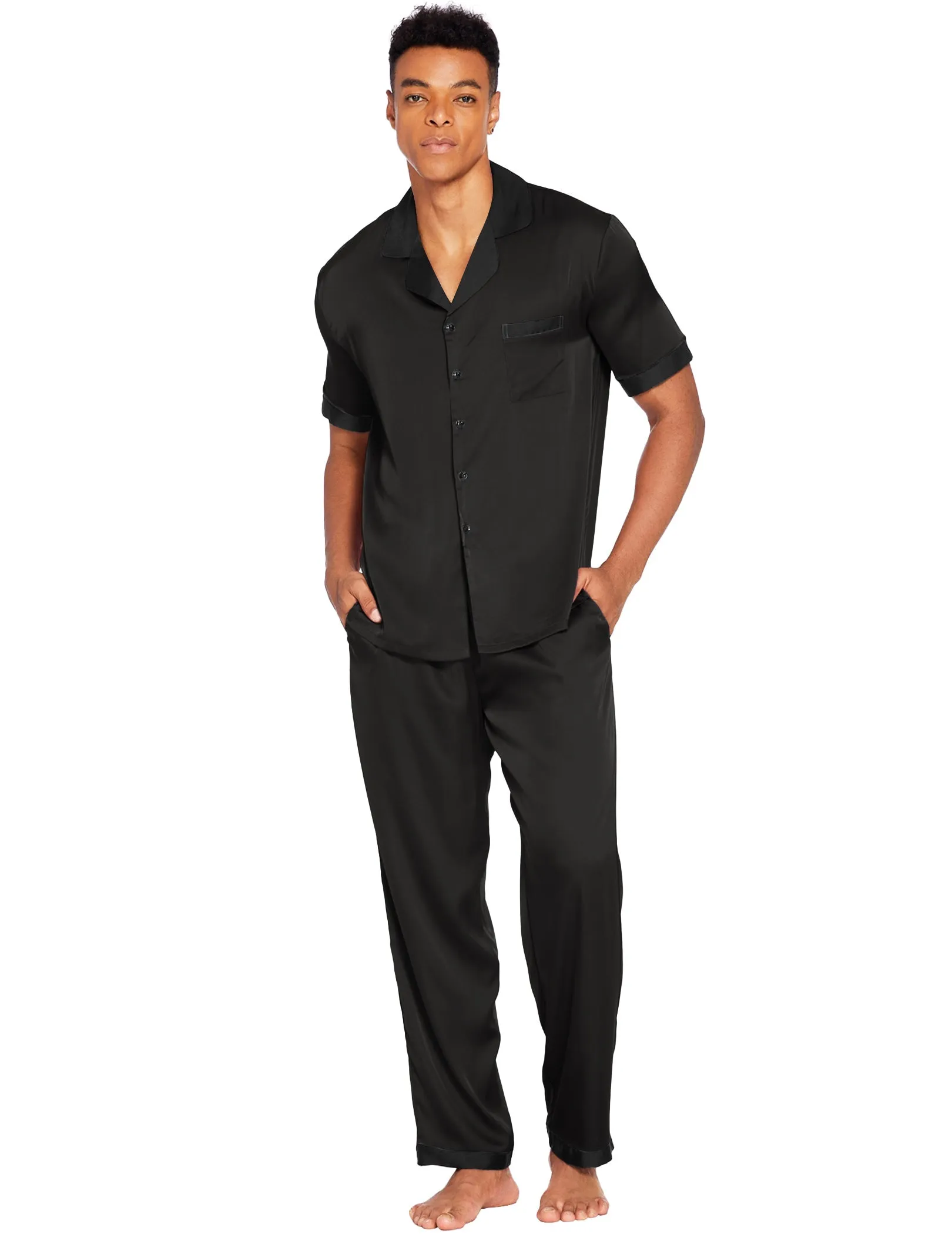Ekouaer Men Classic Satin Pajamas Set (US Only) sold by Ekouaer product image thumbnail 4