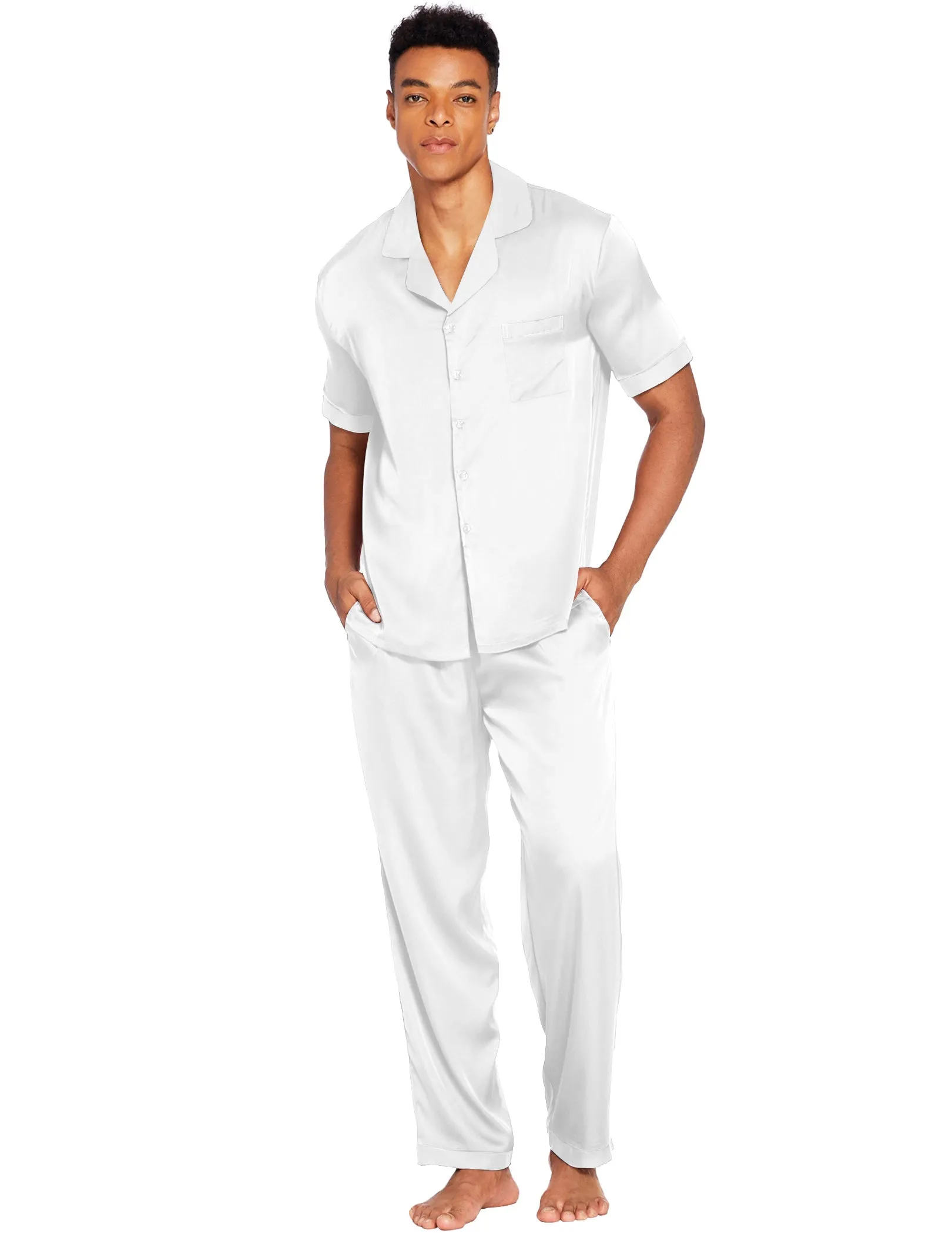 Ekouaer Men Classic Satin Pajamas Set (US Only) sold by Ekouaer product image thumbnail 2