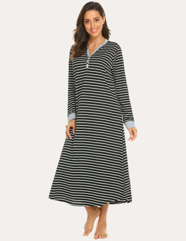 Ekouaer Striped Nightdress (US Only) sold by Ekouaer