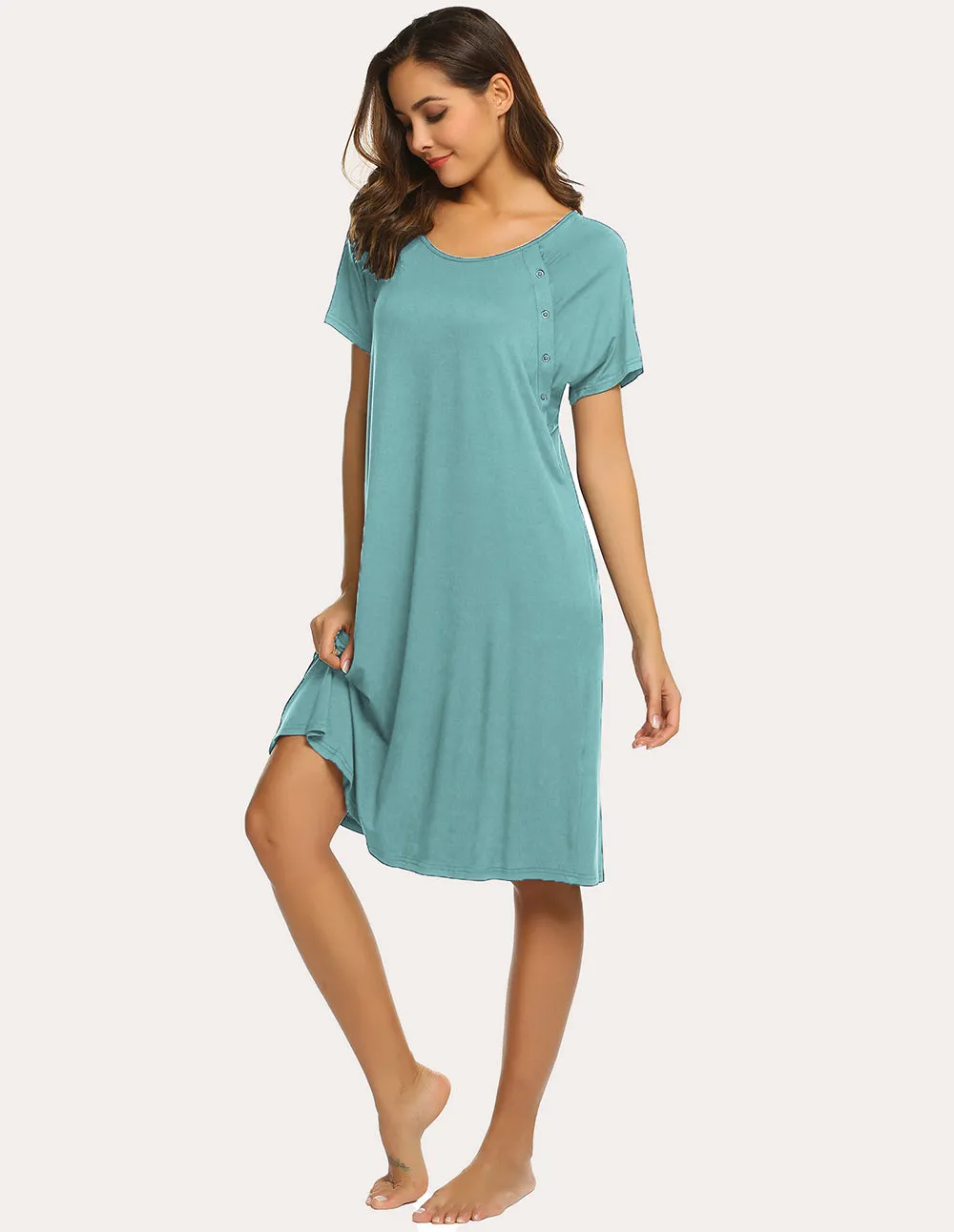Ekouaer Breastfeeding Maternity Nightdress (US Only) sold by Ekouaer product image thumbnail 5