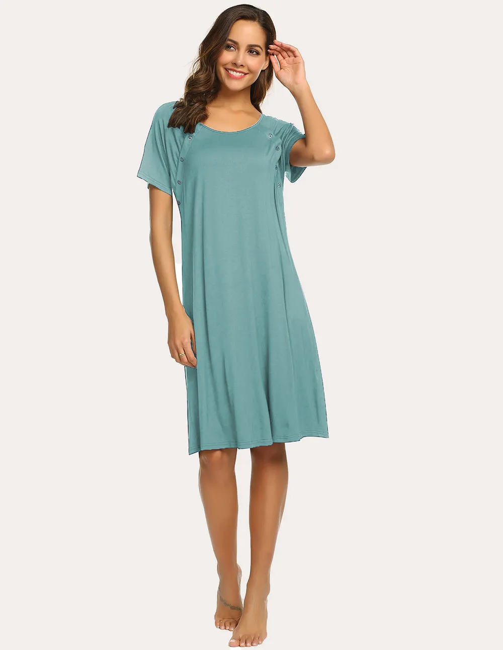 Ekouaer Breastfeeding Maternity Nightdress (US Only) sold by Ekouaer product image thumbnail 4