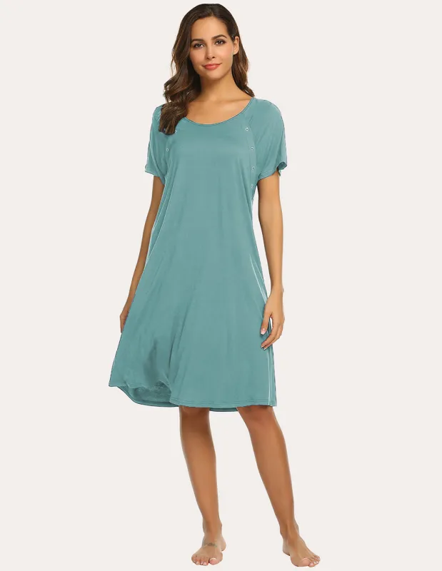 Ekouaer Breastfeeding Maternity Nightdress (US Only) sold by Ekouaer