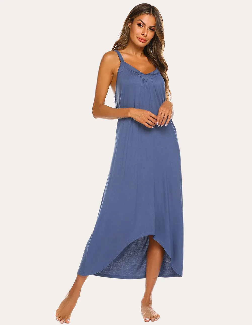 Ekouaer Irregular Hem Full Slip Night Dress (US Only) sold by Ekouaer product image thumbnail 4