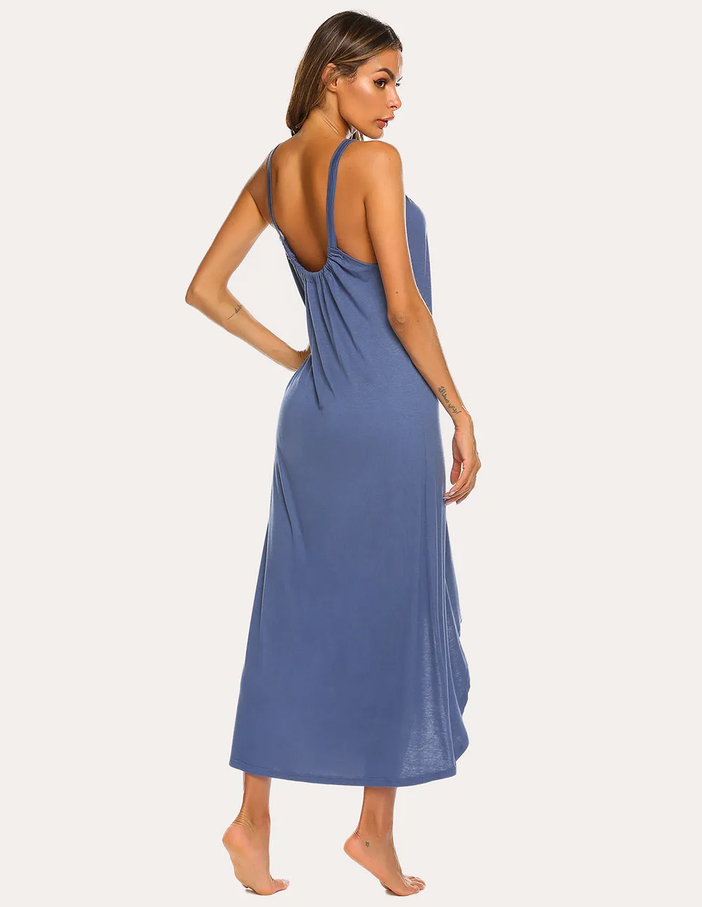 Ekouaer Irregular Hem Full Slip Night Dress (US Only) sold by Ekouaer product image thumbnail 5