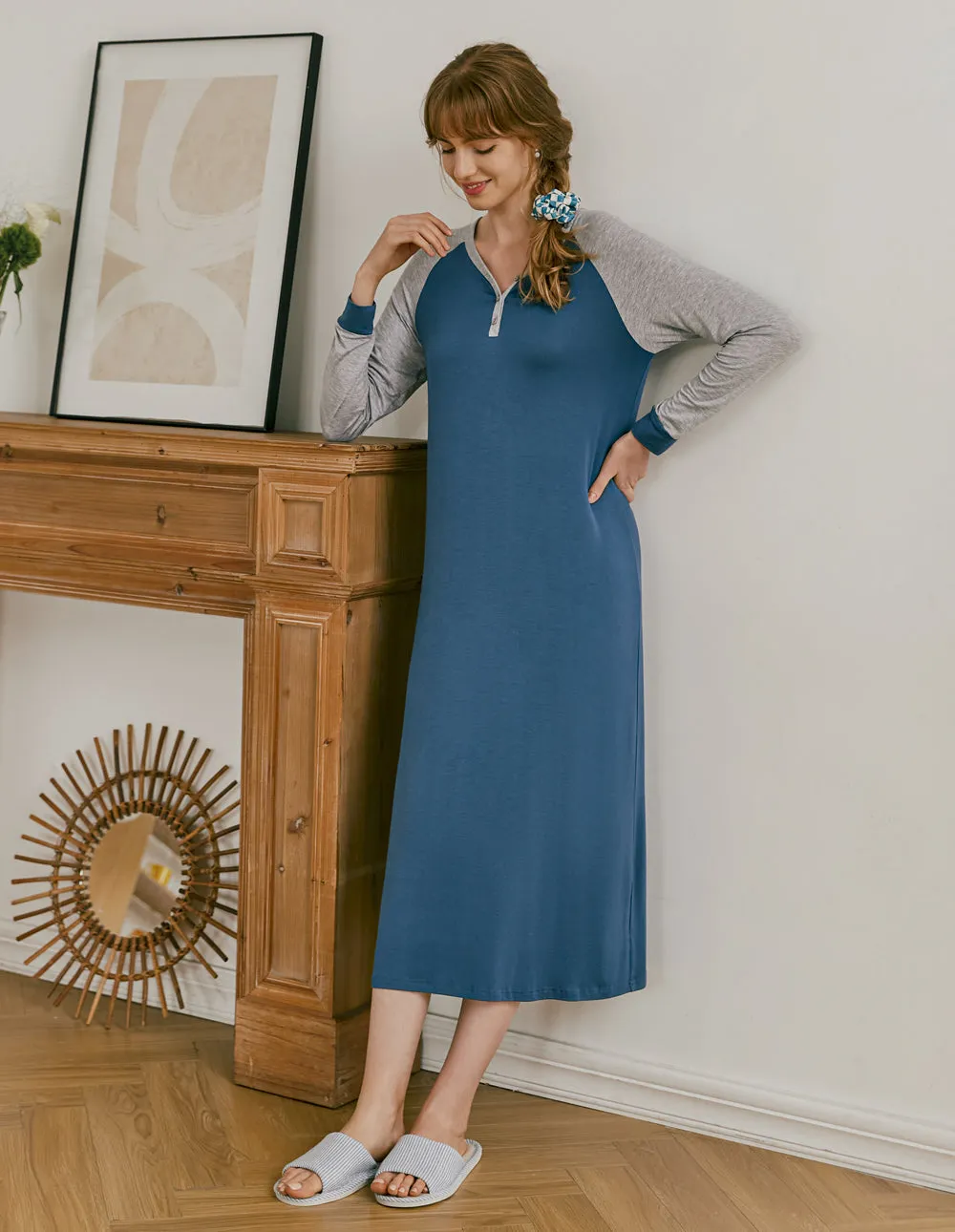 Ekouaer Henley Sleep Dress (US Only) sold by Ekouaer product image thumbnail 3