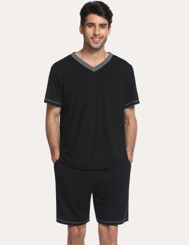 Ekouaer Men Pajamas T-shirt Shorts Set (US Only) sold by Ekouaer