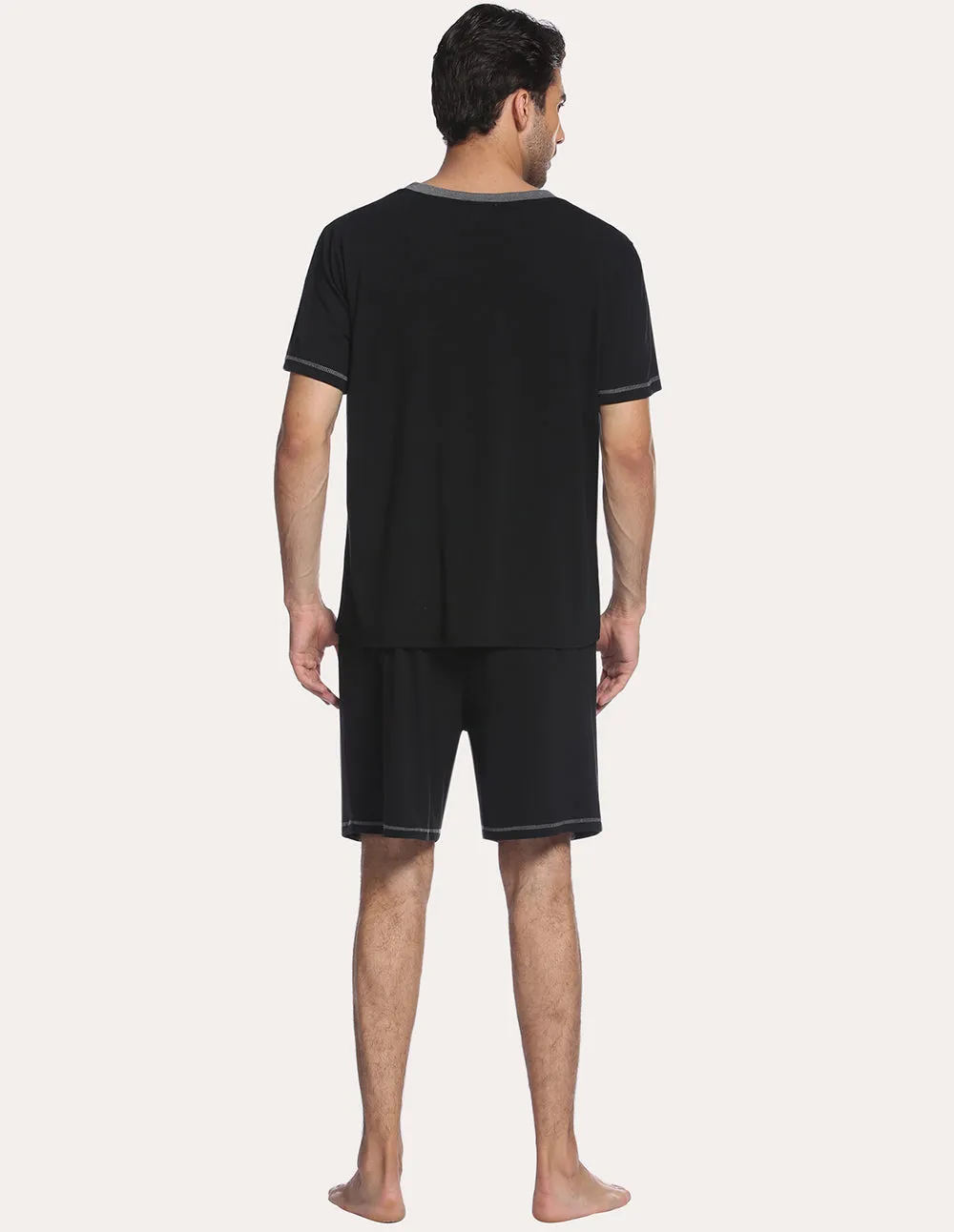 Ekouaer Men Pajamas T-shirt Shorts Set (US Only) sold by Ekouaer product image thumbnail 2