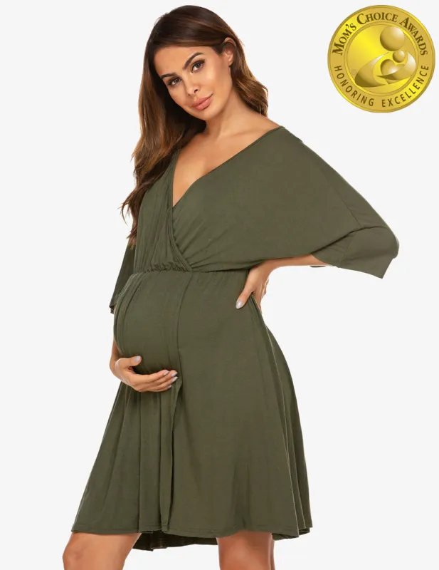 Ekouaer Maternity Dress Nursing Nightgown (US Only) made by Ekouaer