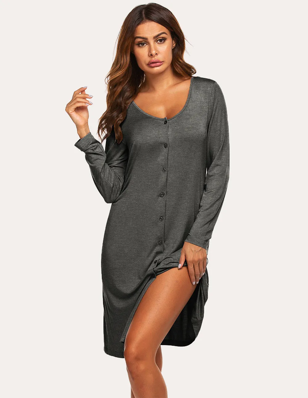 Ekouaer Single Breasted Nightdress (US Only) sold by Ekouaer product image thumbnail 5