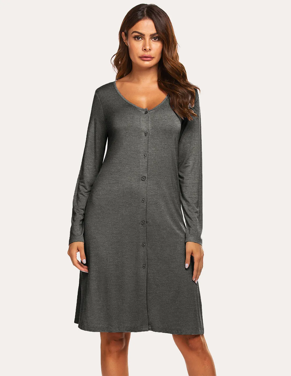 Ekouaer Single Breasted Nightdress (US Only) sold by Ekouaer