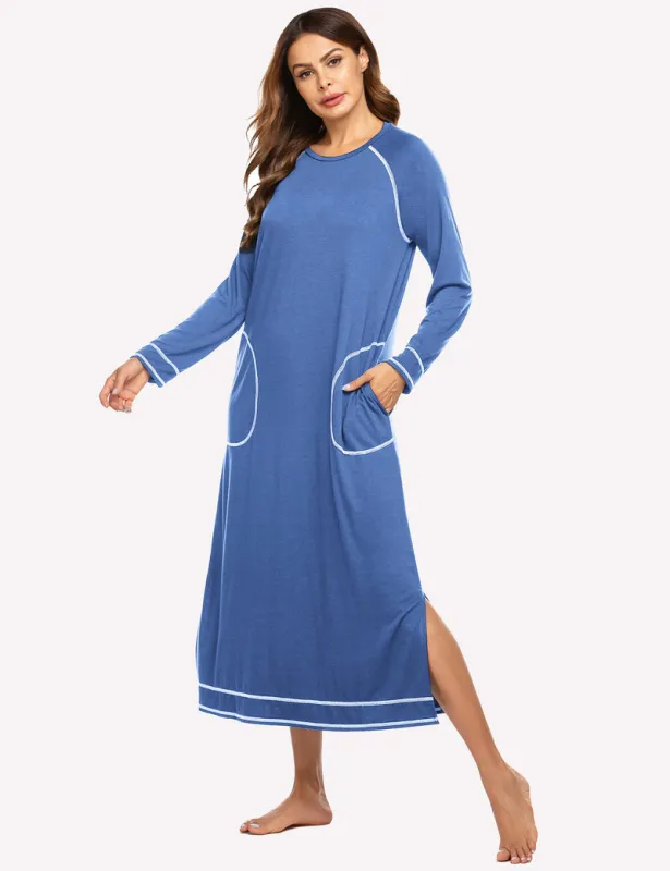 Ekouaer Ultra-Soft Nightdress with Pocket (US Only) sold by Ekouaer
