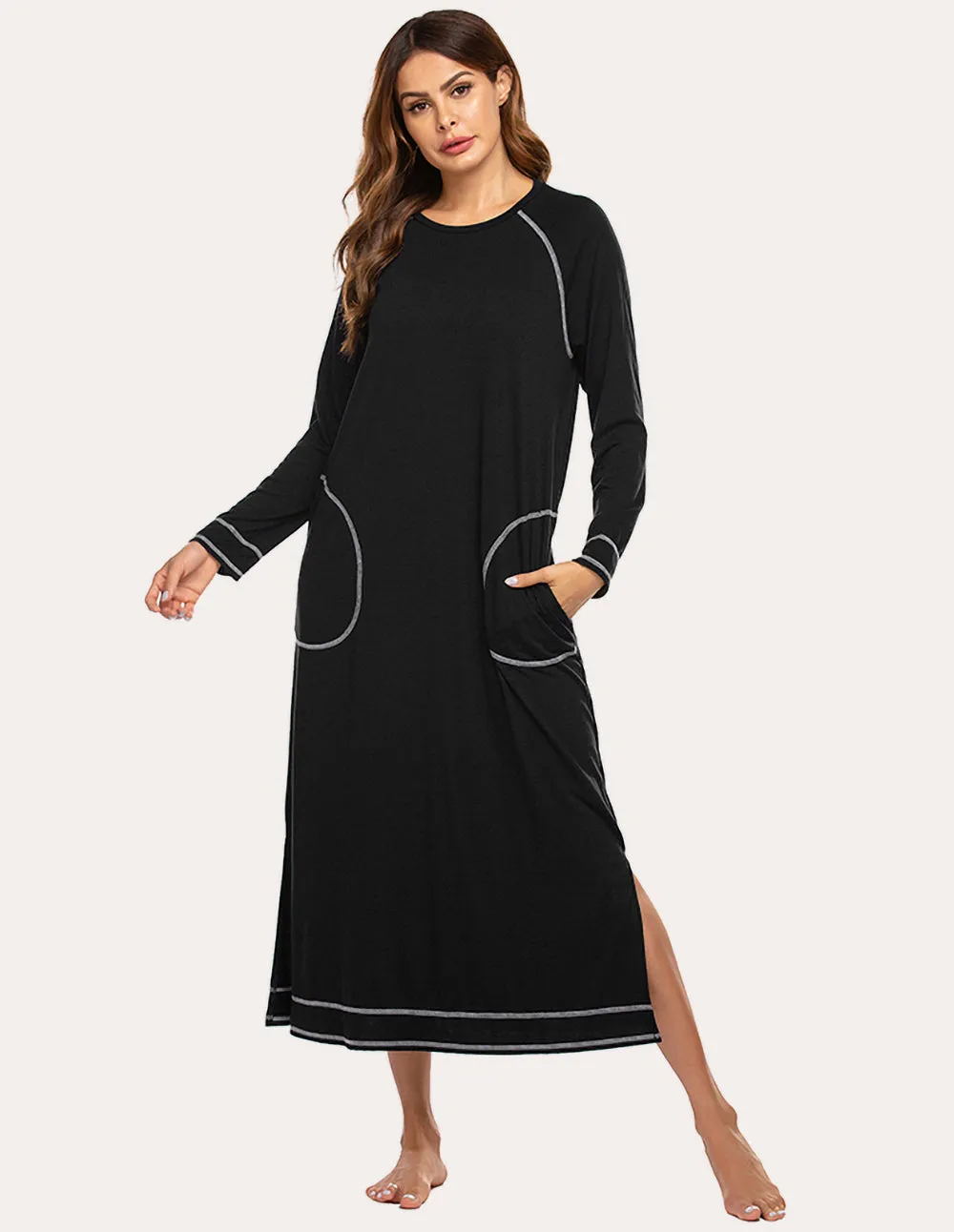 Ekouaer Ultra-Soft Nightdress with Pocket (US Only) sold by Ekouaer product image thumbnail 4