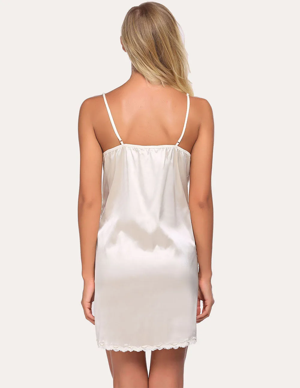 Satin Lace Trim Slip Nightgown (US Only) sold by Ekouaer product image thumbnail 5