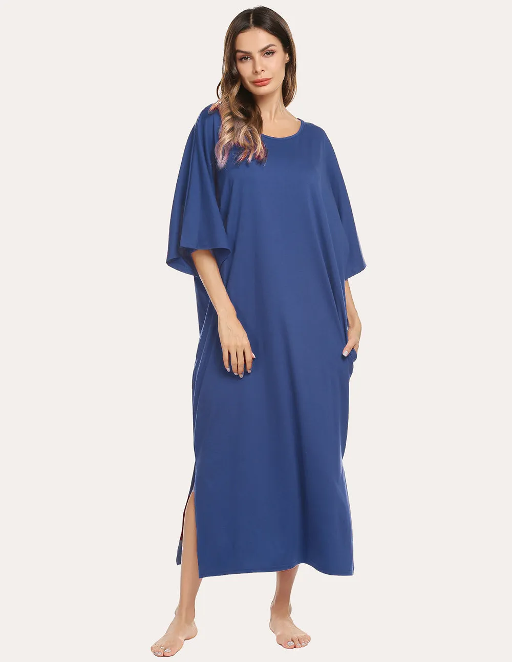Ekouaer Oversized Split Hem Nightdress (US Only) sold by Ekouaer