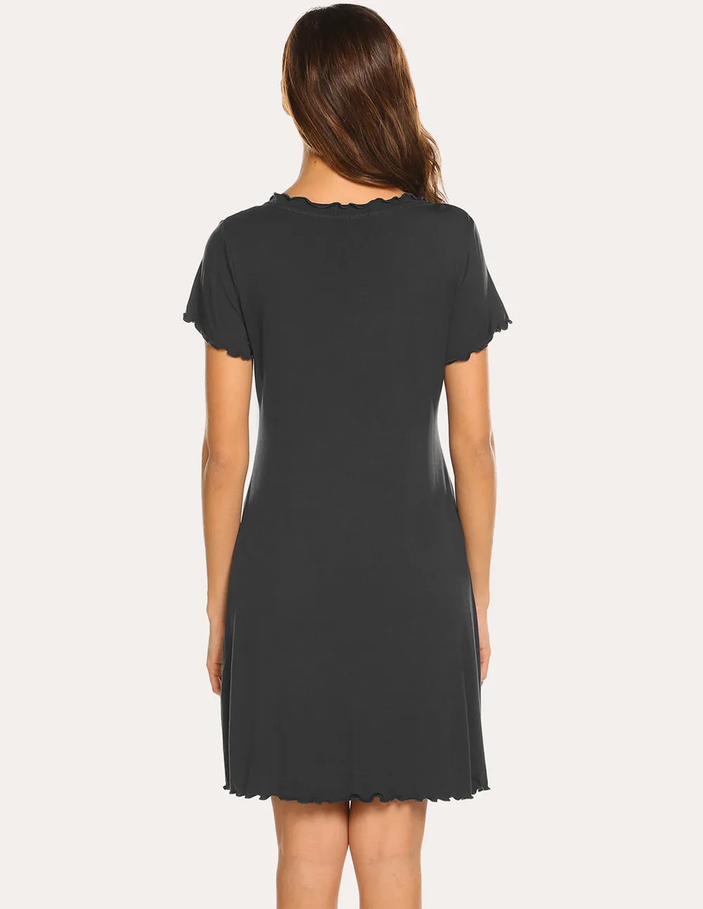 Ekouaer Ruffle Seams Nightdress (US Only) sold by Ekouaer product image thumbnail 2