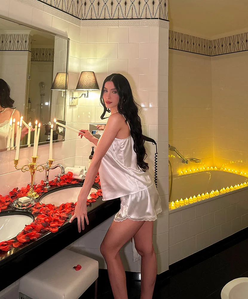 Ekouaer Lace Trim Cami Pajama Set (US Only) sold by Ekouaer product image thumbnail 4