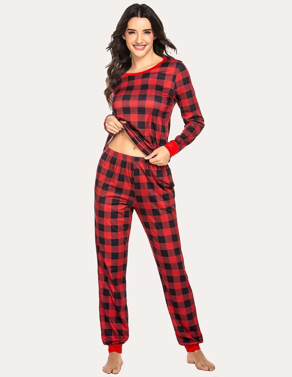 Ekouaer Plaids Pajamas Set (US Only) sold by Ekouaer product image thumbnail 4