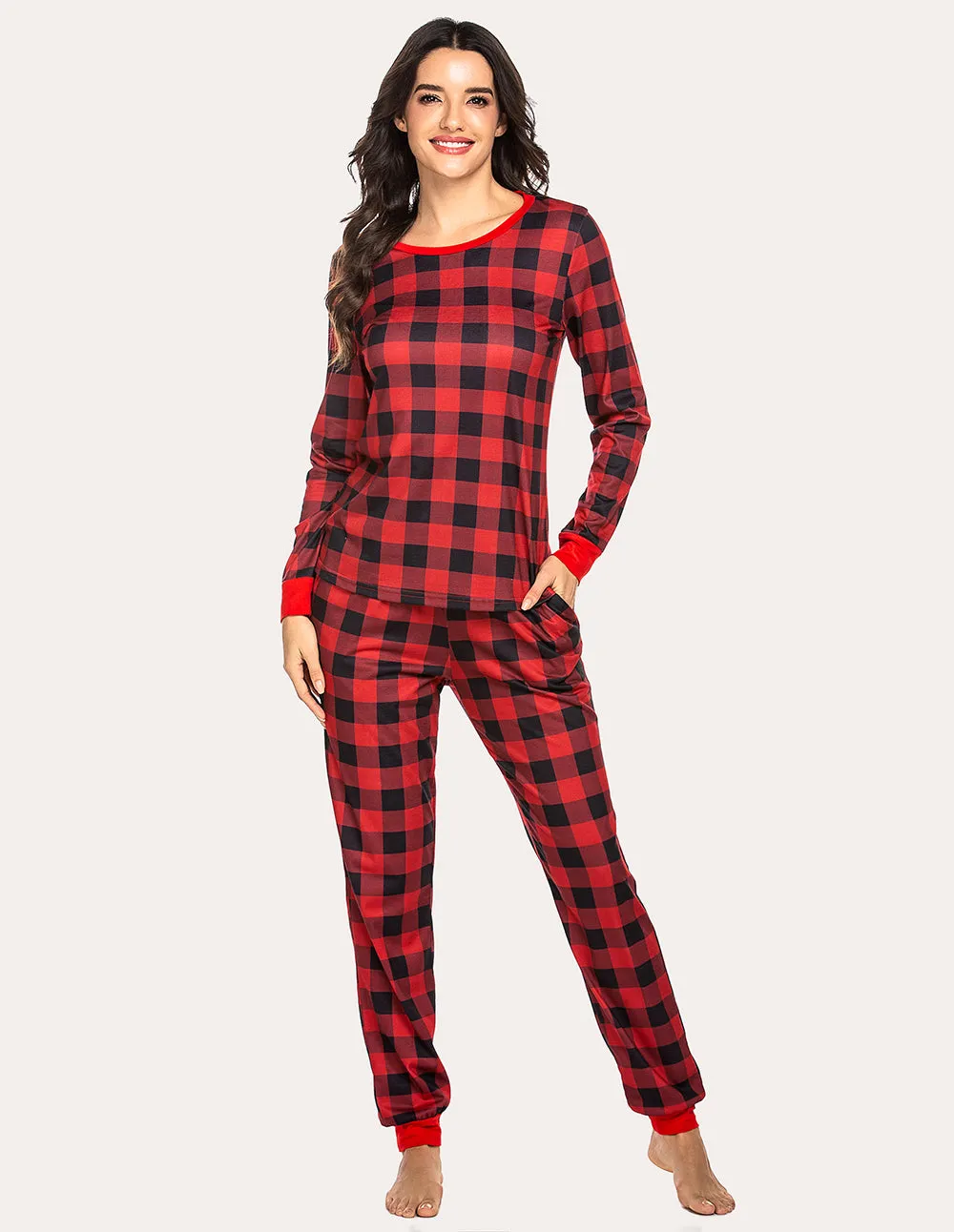 Ekouaer Plaids Pajamas Set (US Only) sold by Ekouaer product image thumbnail 3