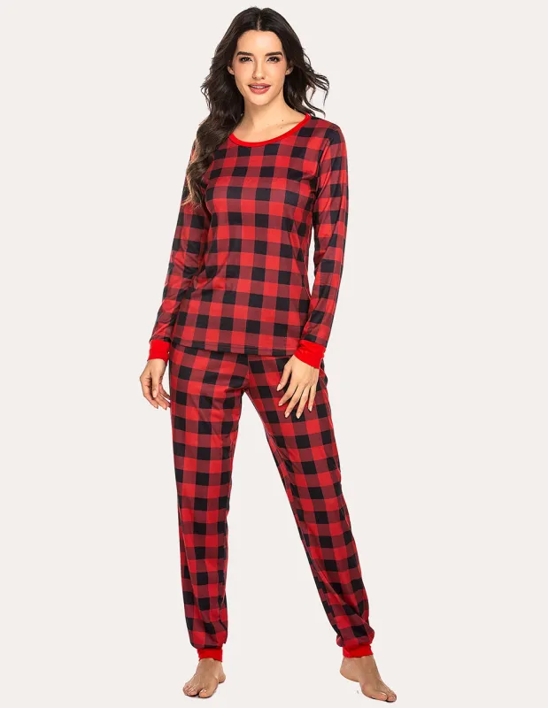 Ekouaer Plaids Pajamas Set (US Only) sold by Ekouaer