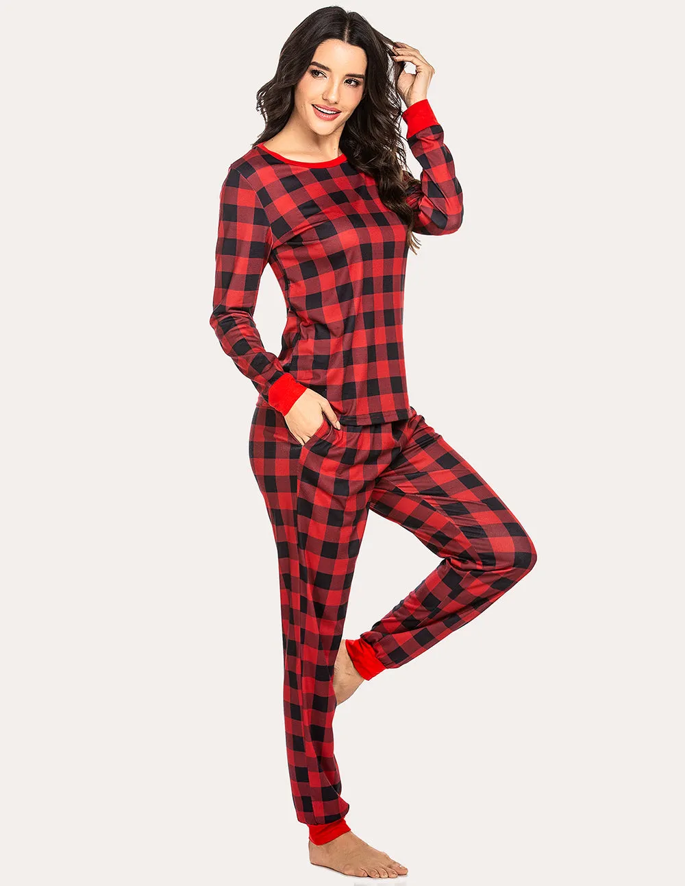 Ekouaer Plaids Pajamas Set (US Only) sold by Ekouaer product image thumbnail 5