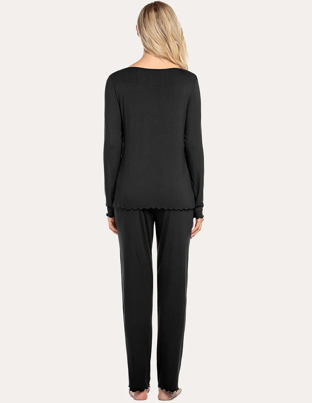 Ekouaer Ruched V-Neck Pajamas Set (US Only) sold by Ekouaer product image thumbnail 5