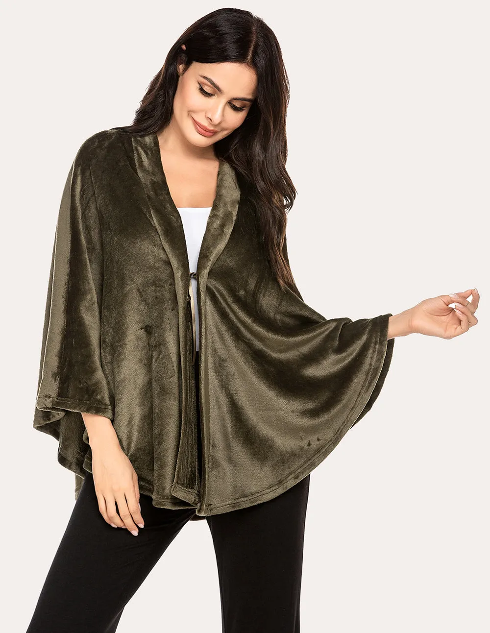 Ekouaer Flannel Shawl Ponchos (US Only) sold by Ekouaer product image thumbnail 3