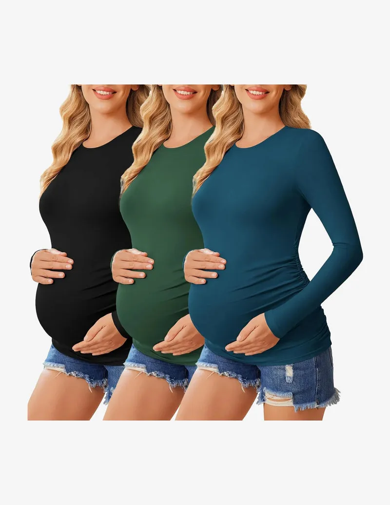 Ekouaer 3 Packs Maternity Shirts Long Sleeve Tee Tops sold by Ekouaer