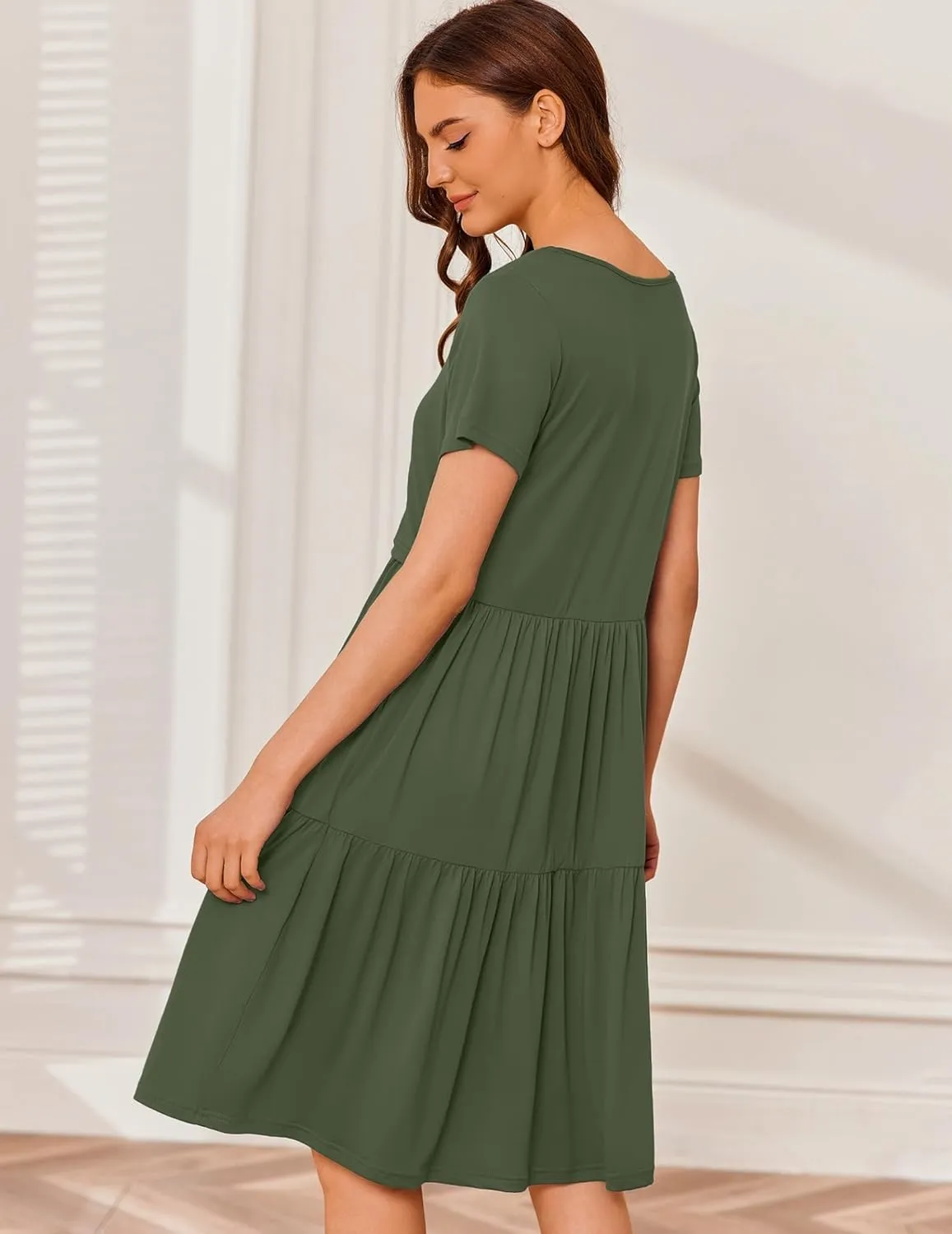 Ekouaer Breastfeeding Knee Length Maternity Dresses sold by Ekouaer product image thumbnail 4