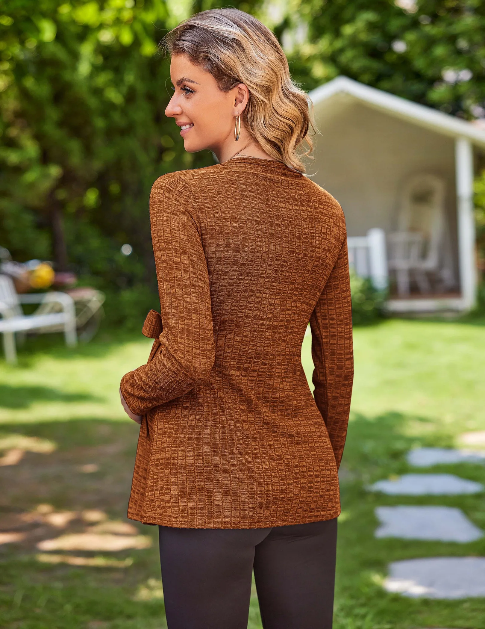 Casual Maternity Ribbed Knit Top (US Only) sold by Ekouaer product image thumbnail 4