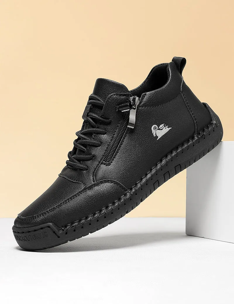 Unisex Microfiber Leather Casual Zip Sneakers sold by Ekouaer product image thumbnail 4