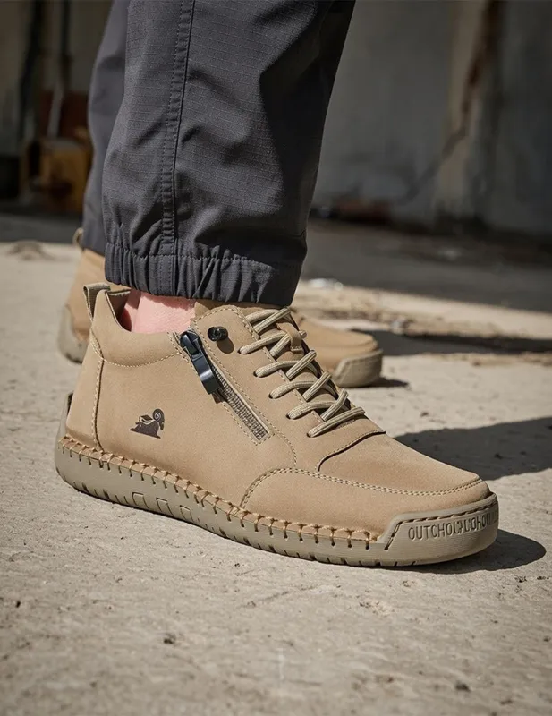 Unisex Microfiber Leather Casual Zip Sneakers made by Ekouaer