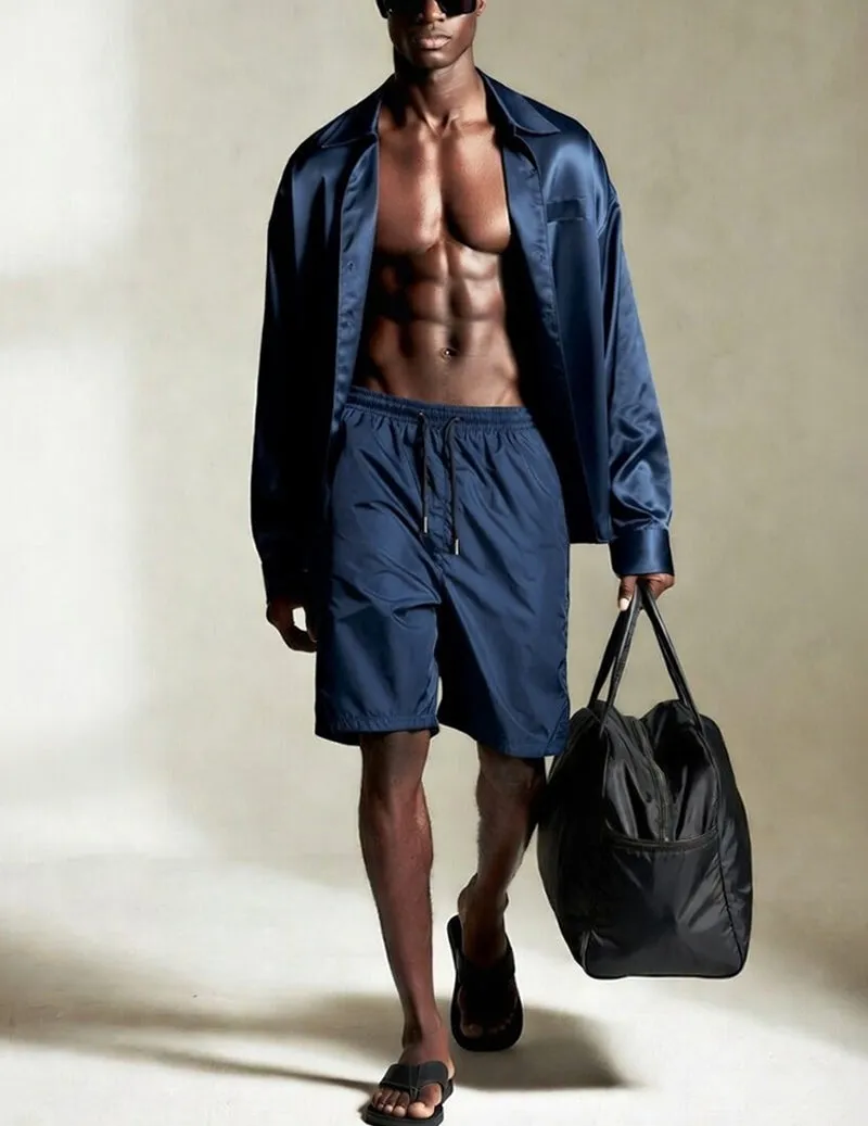 Men's Loungewear Shirt and Drawstring Shorts Set sold by Ekouaer product image thumbnail 4