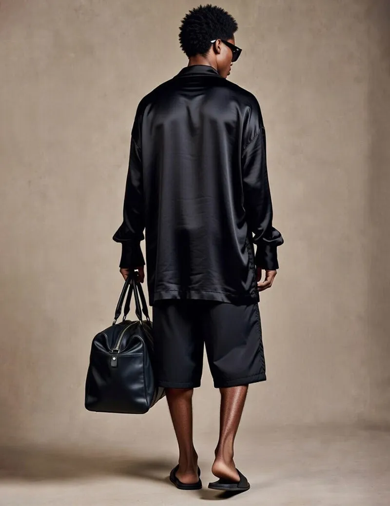 Men's Loungewear Shirt and Shorts Set sold by Ekouaer product image thumbnail 4