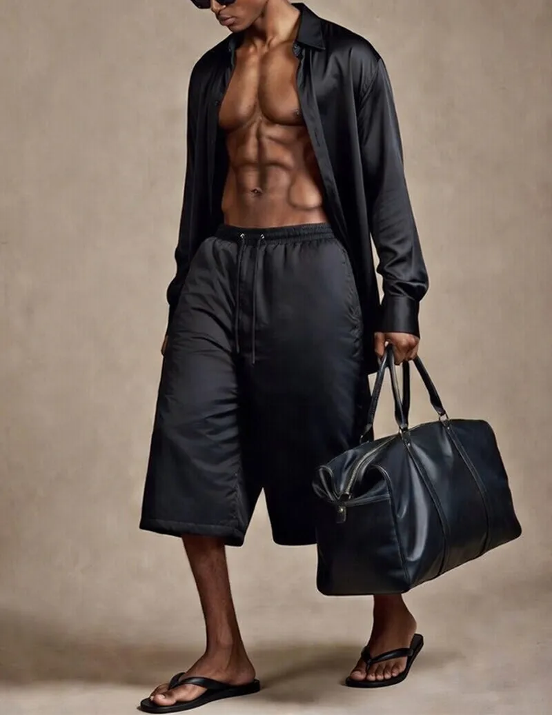 Men's Loungewear Shirt and Shorts Set sold by Ekouaer product image thumbnail 5